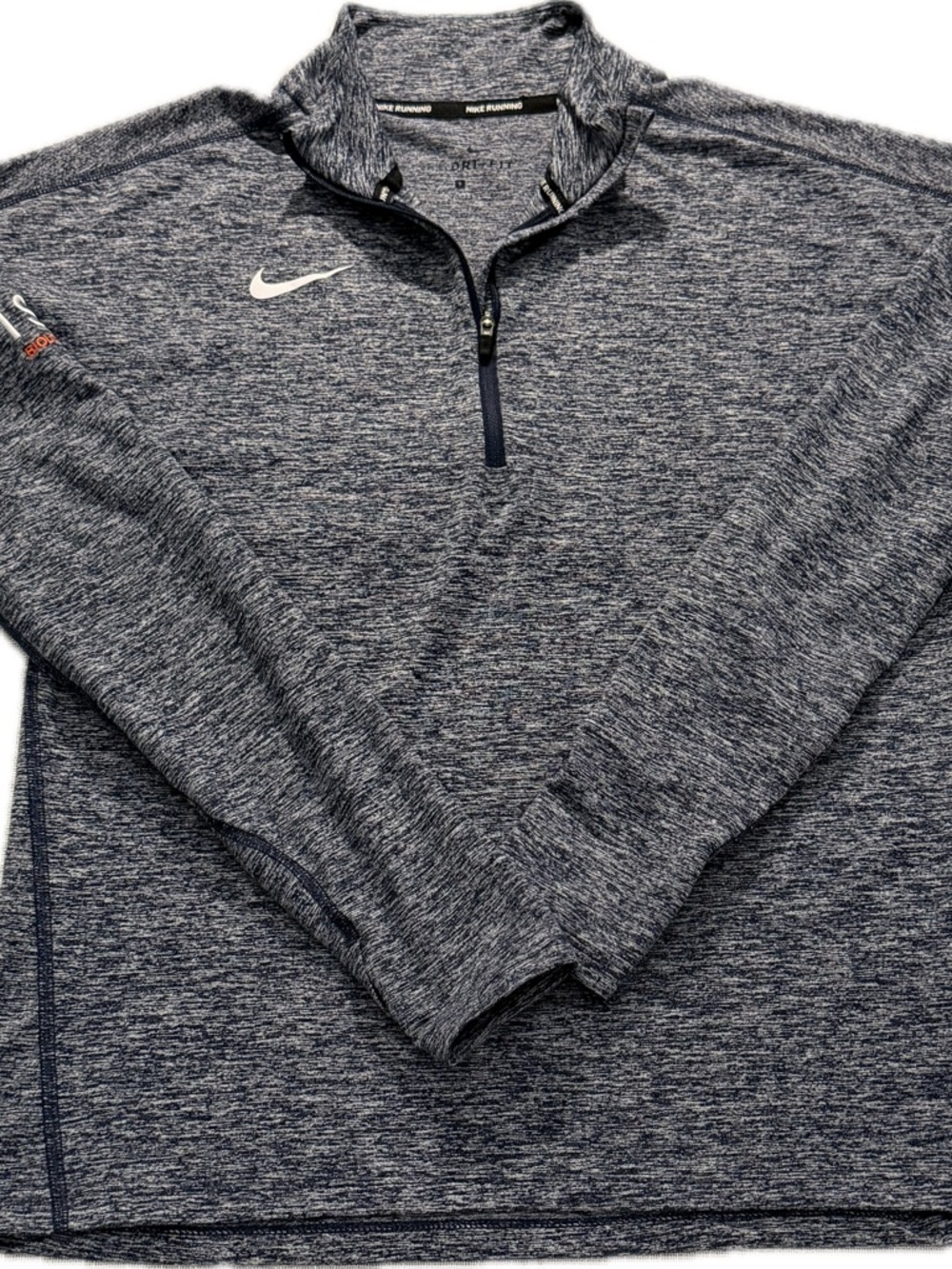 Nike Dri Fit 1/4 Zip Pullover Womens Small Gray Running Athletic